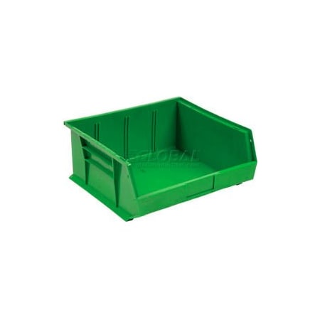 Quantum Storage Systems Hang & Stack Storage Bin, Plastic, Green, 6 PK QUS235GN